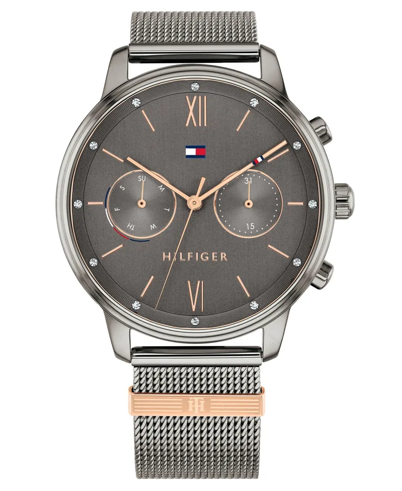 Tommy Hilfiger Women's Gunmetal Stainless Steel Mesh Bracelet Watch 38mm