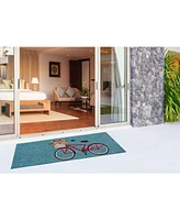 Liora Manne' Frontporch Bike Ride Blue 2' x 5' Runner Rug