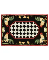 Liora Manne' Frontporch Rooster Black and Gray 2' x 3' Outdoor Area Rug