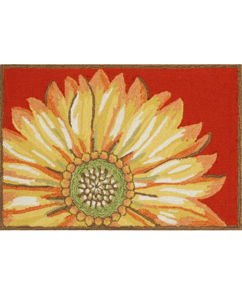 Liora Manne' Frontporch Sunflower Red 2' x 3' Outdoor Area Rug