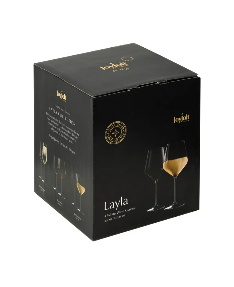 JoyJolt Layla White Wine Glasses, Set of 4