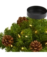 Nearly Natural Christmas Pine Candelabrum with 35 Lights and Pine Cones