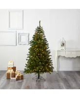 Nearly Natural Springfield Artificial Christmas Tree with 300 Warm Clear Lights and 596 Tips