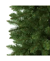 Nearly Natural Slim Mountain Pine Artificial Christmas Tree with 300 Clear Led Lights