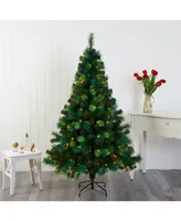 Nearly Natural Assorted Scotch Pine Artificial Christmas Tree with 250 Led Lights