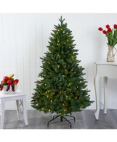 Nearly Natural New Hampshire Fir Artificial Christmas Tree with 150 Led Lights