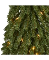 Nearly Natural Grand Alpine Artificial Christmas Tree with 50 Clear Lights and 193 Bendable Branches On Natural Trunk