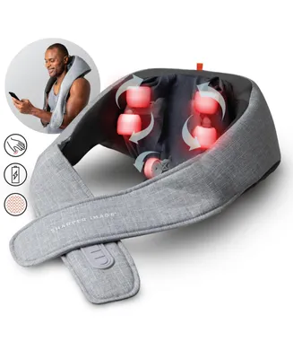 Sharper Image Realtouch Shiatsu Massager, Warming Heat Soothes Sore Muscles, Nodes Feel Like Real Hands, Wireless & Rechargeable