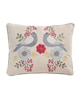 Levtex Angelica Spring Bird Embroidered Decorative Pillow, 14" x 18"