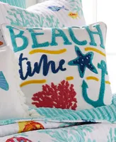 Homthreads Playa Vista Beach Time Pillow, 18" x 18"