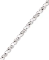 Diamond Accent San Marco Link Bracelet 18k Gold-Plate & Silver-Plate