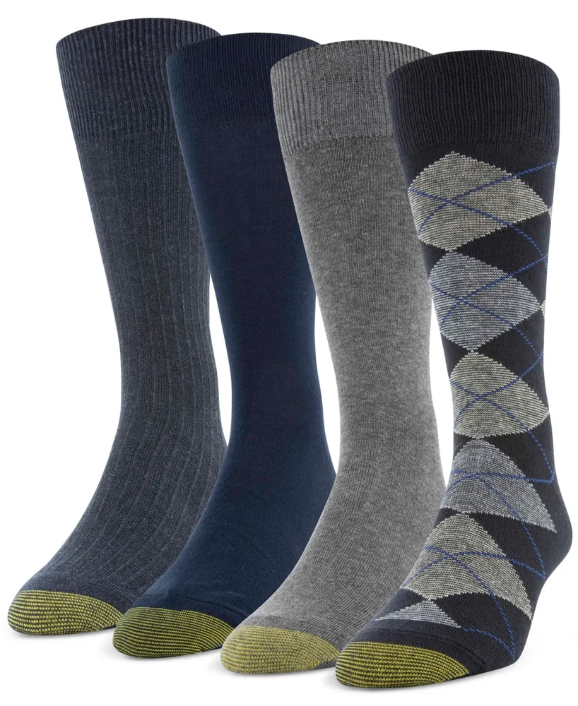 Men's 4-Pack Casual Argyle Crew Socks, Created for Macy's