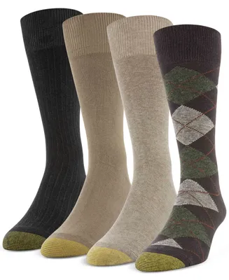 Men's 4-Pack Casual Argyle Crew Socks