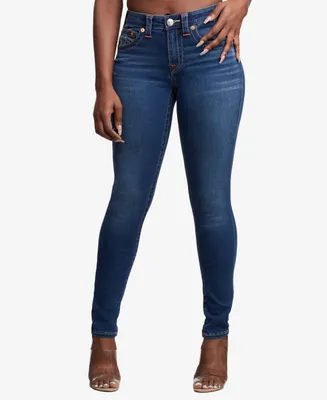 True Religion Women's Jennie Mid Rise Curvy Skinny Jeans