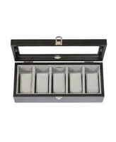 Mele Co. Tate Glass Top Wooden Watch Box in Java Finish