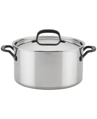 KitchenAid 5-Ply Clad Stainless Steel 8 Quart Stockpot with Lid