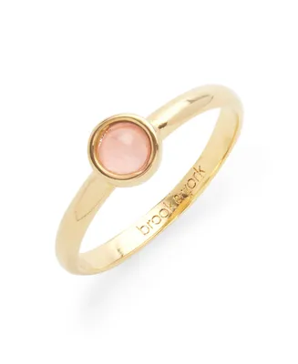 brook & york 14K Gold Plated Nola Rose Quartz Gemstone Ring 