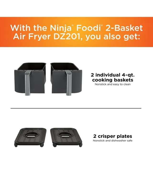 Ninja Foodi 8 Qt 6 In 1 XL 2 Basket Air Fryer With Dual Zone Technology  DZ201
