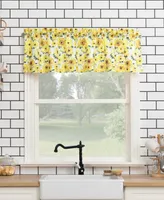 No. 918 Sunny Sunflower Print Semi-Sheer Rod Pocket Kitchen Curtain Valance, 54" x 14"