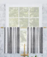 Archaeo Slub Texture Stripe Cotton Cafe Curtain Pair