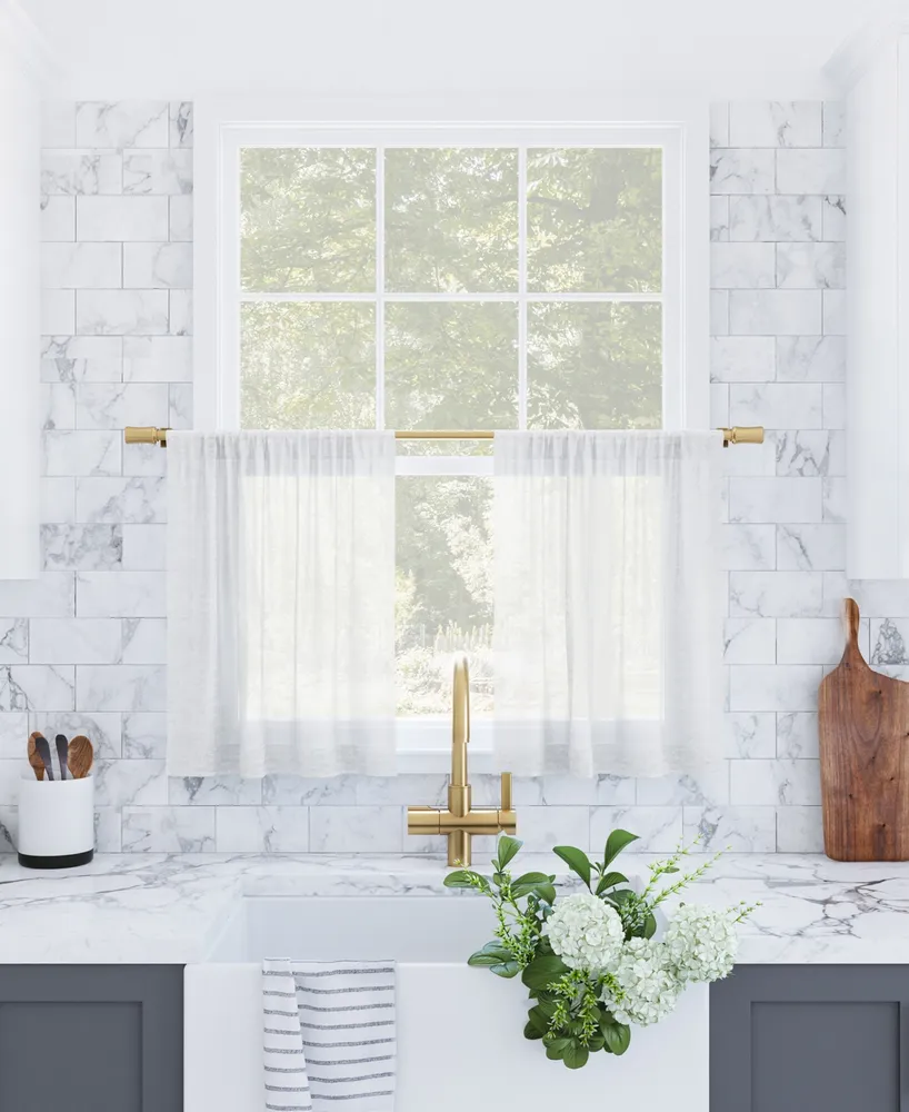 Archaeo Slub Textured Cafe Curtain Pair, 56" x 24"
