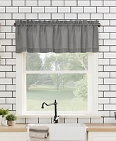 Martine Microfiber Semi-Sheer Rod Pocket Kitchen Curtain Valance and Tiers Set