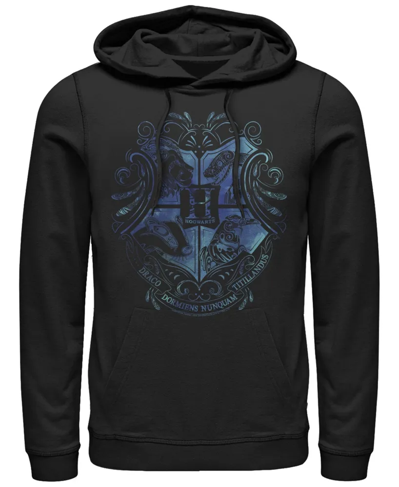 Fifth Sun Men's Deathly Hallows 2 Hogwarts Fleece Pullover Hoodie