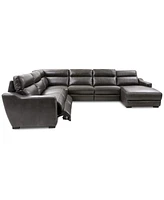 Gabrine -Pc. Leather Sectional with 2 Power Headrests & Chaise