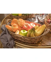 Vintiquewise Seagrass Fruit Bread Basket Tray with Handles