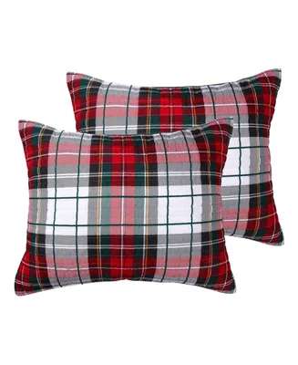 Levtex Spencer Red Plaid Quilted 2-Pc. Sham Set