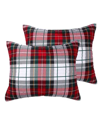 Levtex Spencer Red Plaid Quilted 2-Pc. Sham Set, King