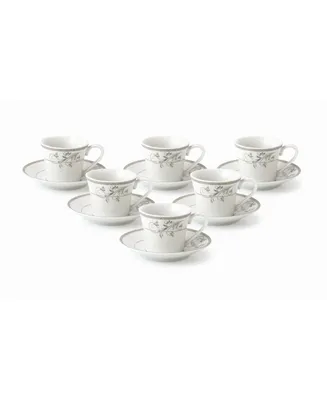 Lorren Home Trends 12-pc Espresso Cup & Saucer Set, Service for 6