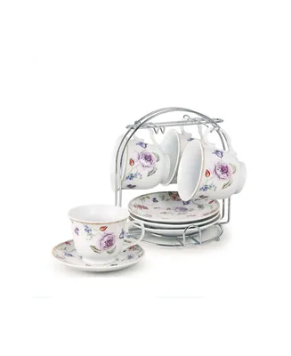 Lorren Home Trends 8-pc 8oz Coffee Cup and Saucer Set, Service for 4