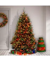 National Tree 7.5' Fraser Med Fir Hinged Tree with 1000 Multi Color Lights