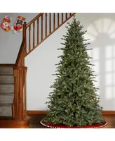 National Tree 7.5' Feel Real Buckingham Blue Spruce Hinged Tree with 650 Clear Lights