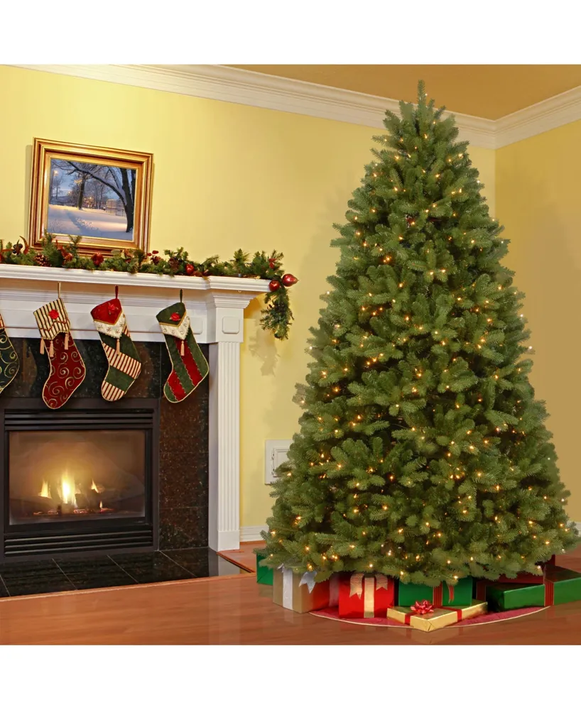 National Tree 9' Feel Real Newberry Spruce Hinged Tree w Dual Color Lights & PowerConnect