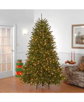 National Tree 9' Dunhill Fir Hinged Tree with 900 Low Voltage Dual Led Lights with 9 Function Footswitch