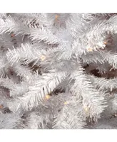 National Tree 7.5' North Valley White Spruce Tree with Glitter and 600 Clear Lights