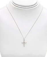 Diamond Baguette Cross 18" Pendant Necklace (1/4 ct. t.w.) in 14k Gold or 14k White Gold