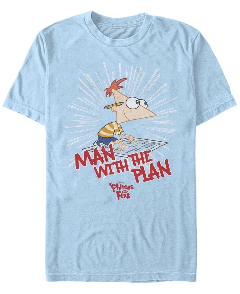 Fifth Sun Men's Phineas and Ferb The Plan Man Short Sleeve T-shirt