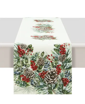 Laural Home Winter Garland Table Runner -13"x 72"