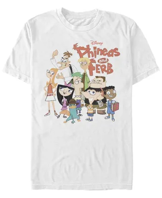 Fifth Sun Men's Phineas and Ferb The Group Short Sleeve T-shirt