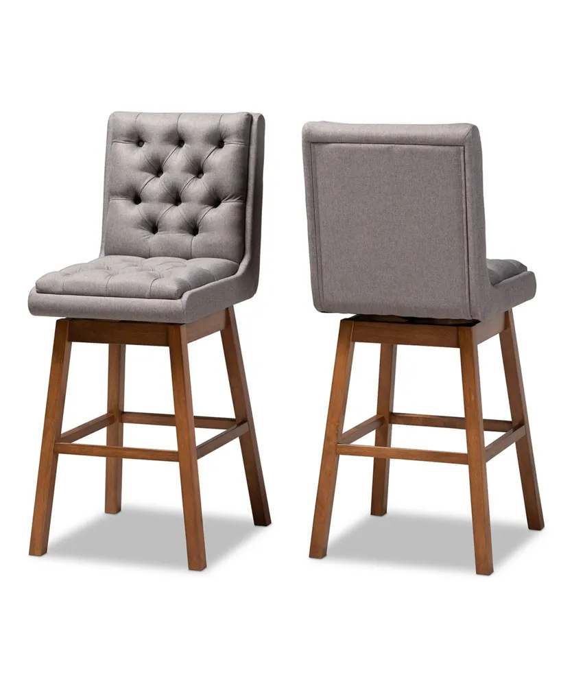 Gregory Modern Transitional Swivel Bar Stool Set, Set of 2