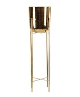 CosmoLiving by Cosmopolitan Set of 2 Gold Metal Glam Planter, 39", 46"