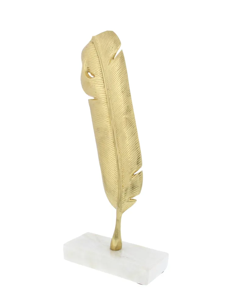 CosmoLiving by Cosmopolitan Gold Aluminum Sculpture, Birds 12" x 6" x 2" - Gold