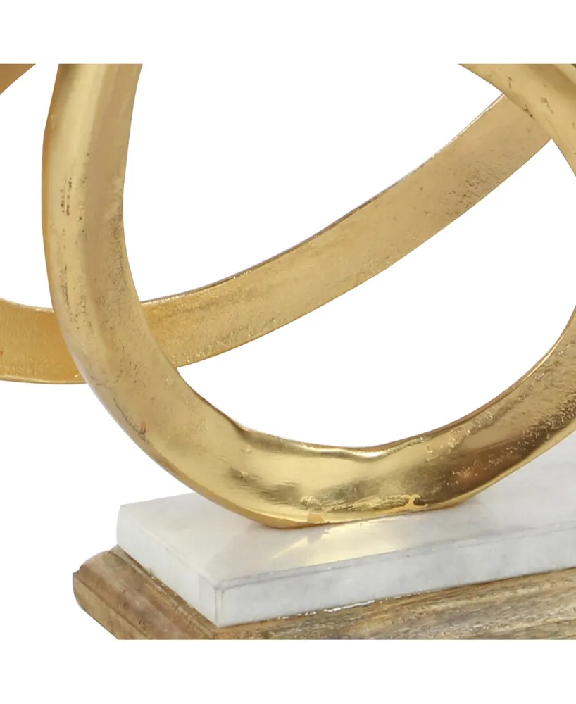 CosmoLiving by Cosmopolitan Gold Aluminum Sculpture, Geometric 17 x 12 x 4 - Gold