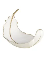 CosmoLiving by Cosmopolitan White Resin Glam Decorative Bowl, 8 x 13 x 8