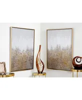 Multimedia and Abstract Art Paintings with Glitter, Set of 2 - Gold