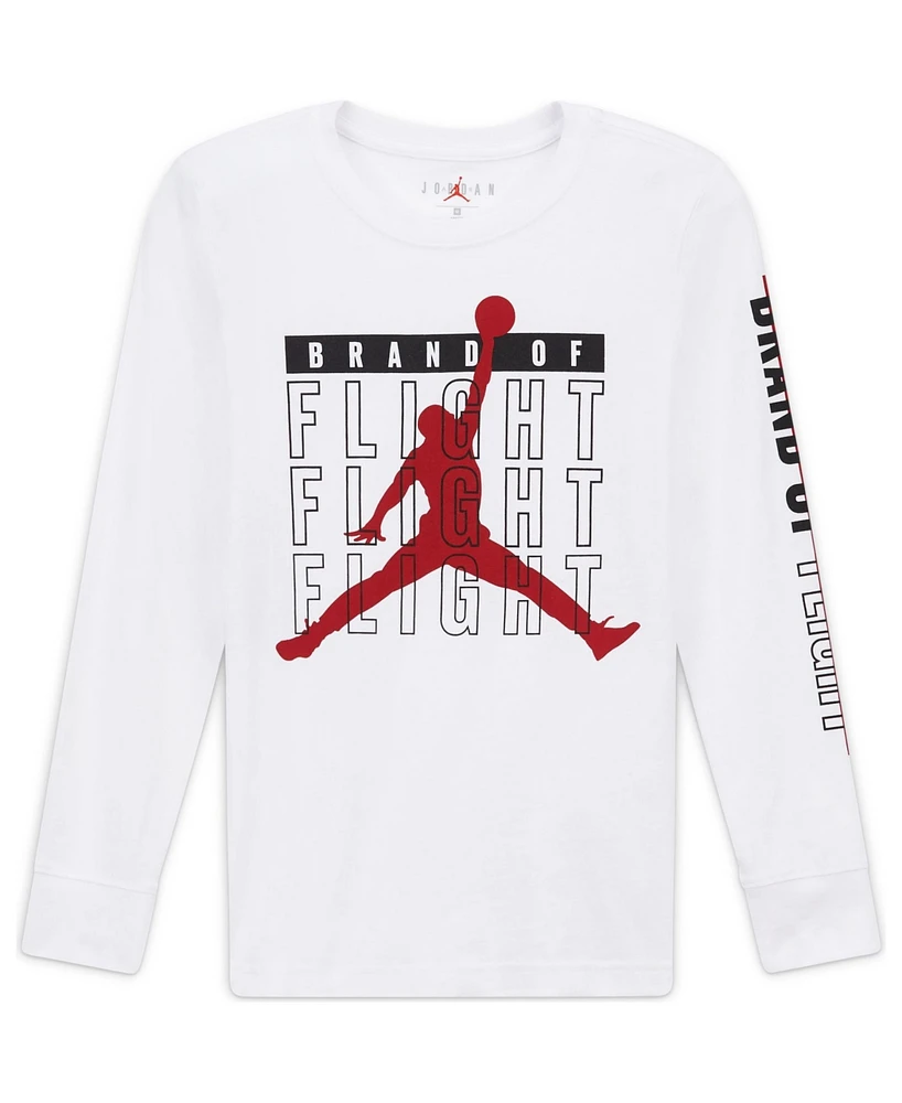 Jordan Big Boys Jumpman Flight Logo Long Sleeve T-shirt