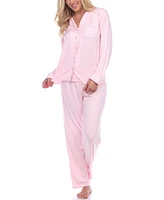 White Mark Women's Pajama Set, 2 Piece